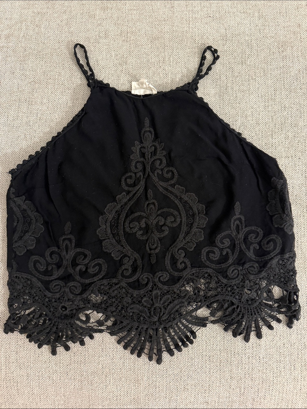 LA Hearts Black Crop Top - Med